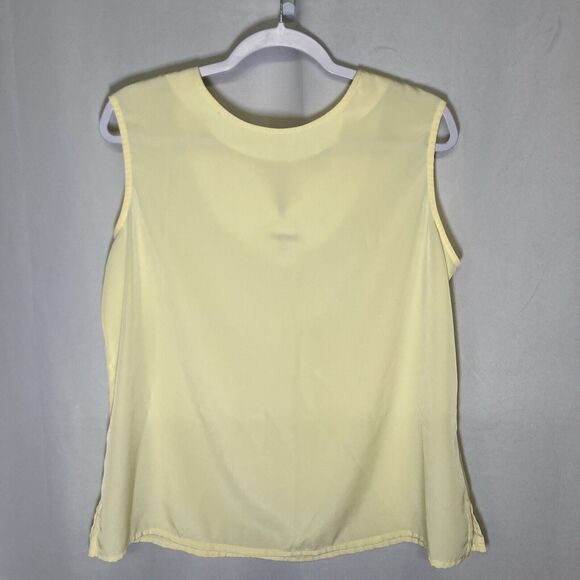 BonWorth Tops - BONWORTH yellow crew neck polyester sleeveless top M